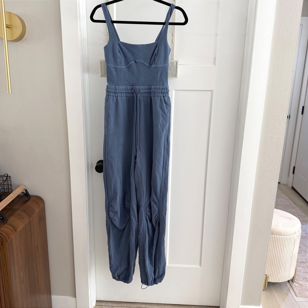 FP Movement Free People Inbound Jumpsuit Blue XS Ruched Jogger Boho